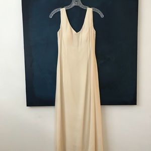 Long white silk dress, custom, size P4.